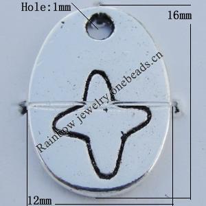 Pendant Zinc Alloy Jewelry Findings Lead-free, 12x16mm Hole:1mm Sold by Bag