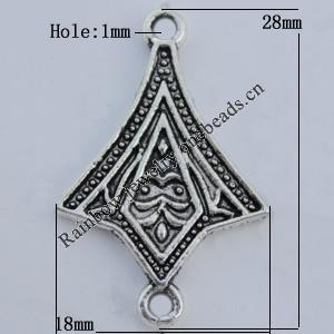 Pendant Zinc Alloy Jewelry Findings Lead-free, 28x18mm Hole:1mm Sold by Bag