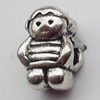 European Style Beads Zinc Alloy Jewelry Findings Lead-free, 9x15mm Hole:4.5mm, Sold by Bag