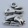 Pendant Zinc Alloy Jewelry Findings Lead-free, Rabbit 13x13mm Hole:1mm Sold by Bag