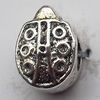 European Style Beads Zinc Alloy Jewelry Findings Lead-free, 9x12mm Hole:4.5mm, Sold by Bag