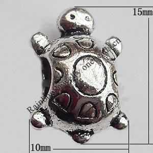 European Style Beads Zinc Alloy Jewelry Findings Lead-free, 10x15mm Hole:4mm, Sold by Bag