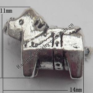 European Style Beads Zinc Alloy Jewelry Findings Lead-free, 14x11mm Hole:4.5mm, Sold by Bag