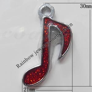 CCB plastic Pendant with enamel, 30x21mm, Sold by Bag