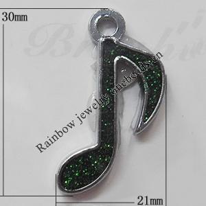 CCB plastic Pendant with enamel, 30x21mm, Sold by Bag