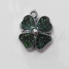 CCB plastic Pendant with enamel, Flower 18mm Hole:2mm, Sold by Bag