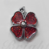 CCB plastic Pendant with enamel, Flower 18mm Hole:2mm, Sold by Bag