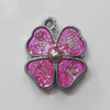 CCB plastic Pendant with enamel, Flower 18mm Hole:2mm, Sold by Bag