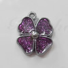 CCB plastic Pendant with enamel, Flower 18mm Hole:2mm, Sold by Bag