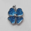 CCB plastic Pendant with enamel, Flower 18mm Hole:2mm, Sold by Bag