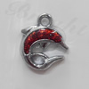 CCB plastic Pendant with enamel, Dolphin 26x21mm Hole:3mm, Sold by Bag