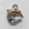 CCB plastic Pendant with enamel, Dolphin 26x21mm Hole:3mm, Sold by Bag