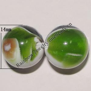 Resin Beads, Round 14mm Hole:2.5mm Sold by Bag