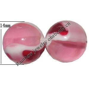 Resin Beads, Round 14mm Hole:2.5mm Sold by Bag