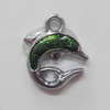 CCB plastic Pendant with enamel, Dolphin 26x21mm Hole:3mm, Sold by Bag