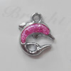 CCB plastic Pendant with enamel, Dolphin 26x21mm Hole:3mm, Sold by Bag