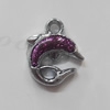 CCB plastic Pendant with enamel, Dolphin 26x21mm Hole:3mm, Sold by Bag
