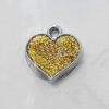 CCB plastic Pendant with enamel, Heart 16x15mm Hole:2mm, Sold by Bag