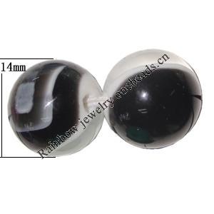 Resin Beads, Round 14mm Hole:2.5mm Sold by Bag