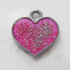 CCB plastic Pendant with enamel, Heart 16x15mm Hole:2mm, Sold by Bag