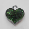 CCB plastic Pendant with enamel, Heart 16x15mm Hole:2mm, Sold by Bag