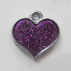 CCB plastic Pendant with enamel, Heart 16x15mm Hole:2mm, Sold by Bag