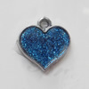 CCB plastic Pendant with enamel, Heart 16x15mm Hole:2mm, Sold by Bag