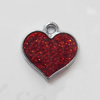 CCB plastic Pendant with enamel, Heart 16x15mm Hole:2mm, Sold by Bag