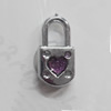 CCB plastic Pendant with enamel, Lock 18x10mm, Sold by Bag
