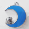 CCB plastic Pendant with enamel, Moon 36x35mm, Sold by Bag