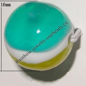 Resin Beads, Round 16mm Hole:3mm Sold by Bag