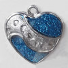CCB plastic Pendant with enamel, Heart 25x20mm Hole:3mm, Sold by Bag