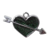CCB plastic Pendant with enamel, Heart 22x35mm, Sold by Bag