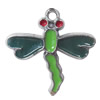 CCB plastic Pendant with enamel, Dragonfly 42x40mm, Sold by Bag