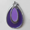 CCB plastic Pendant with enamel, Teardrop 42x25mm Hole:3mm, Sold by Bag