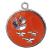 CCB plastic Pendant with enamel, Round 43x38mm Hole:3mm, Sold by Bag