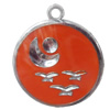 CCB plastic Pendant with enamel, Round 30x25mm Hole:3mm, Sold by Bag