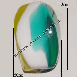 Resin Beads, Twist 30x20mm Hole:3mm Sold by Bag