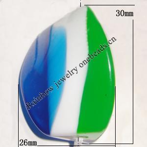 Resin Beads, Twist 30x26mm Hole:3mm Sold by Bag