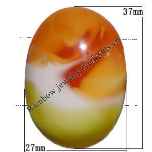 Resin Beads, Half Oval 37x27mm Thickness:13mm Hole:2mm Sold by Bag