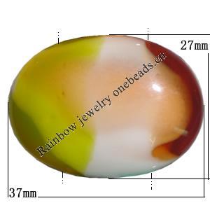 Resin Beads, Half Oval 37x27mm Thickness:13mm Hole:2mm Sold by Bag