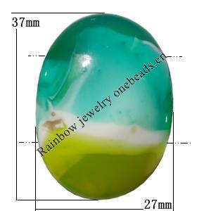 Resin Beads, Half Oval 37x27mm Thickness:13mm Hole:2mm Sold by Bag