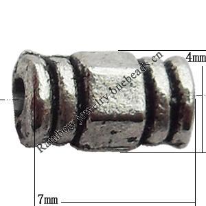 Bead Zinc Alloy Jewelry Findings Lead-free, 4x7mm Hole:1mm, Sold by Bag