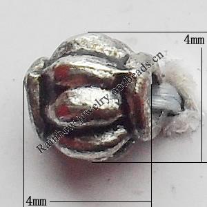 Bead Zinc Alloy Jewelry Findings Lead-free, 4x4mm Hole:1mm, Sold by Bag