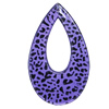 Coloured Acrylic Pendant, Hollow Teardrop 78x45mm Hole:1mm, Sold by Bag