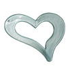 Coloured Acrylic Pendant, Hollow Heart 75x60mm, Sold by Bag
