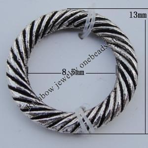 Bead Zinc Alloy Jewelry Findings Lead-free, Donut 13mm,8.5mm Sold by Bag