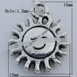 Pendant Zinc Alloy Jewelry Findings Lead-free, 12x15mm Hole:1.2mm Sold by Bag