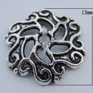 Bead Caps Zinc Alloy Jewelry Findings Lead-free, 13mm Hole:1mm Sold by Bag