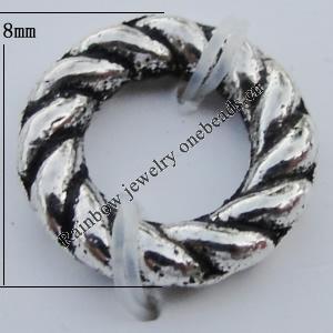 Bead Zinc Alloy Jewelry Findings Lead-free, Donut 8mm,4.5mm Sold by Bag